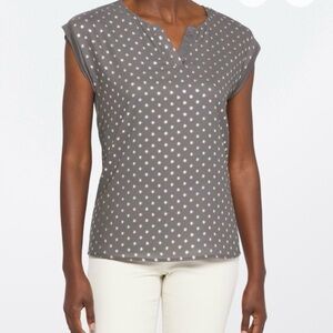 Papermoon grey with silver foil polka dot blouse